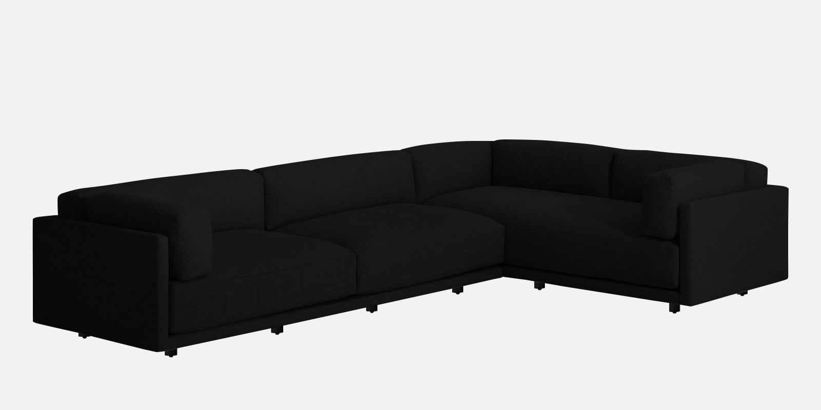 Nixon Fabric 6 Seater RHS Corner Sofa In Zed Black Colour - Febonic Living