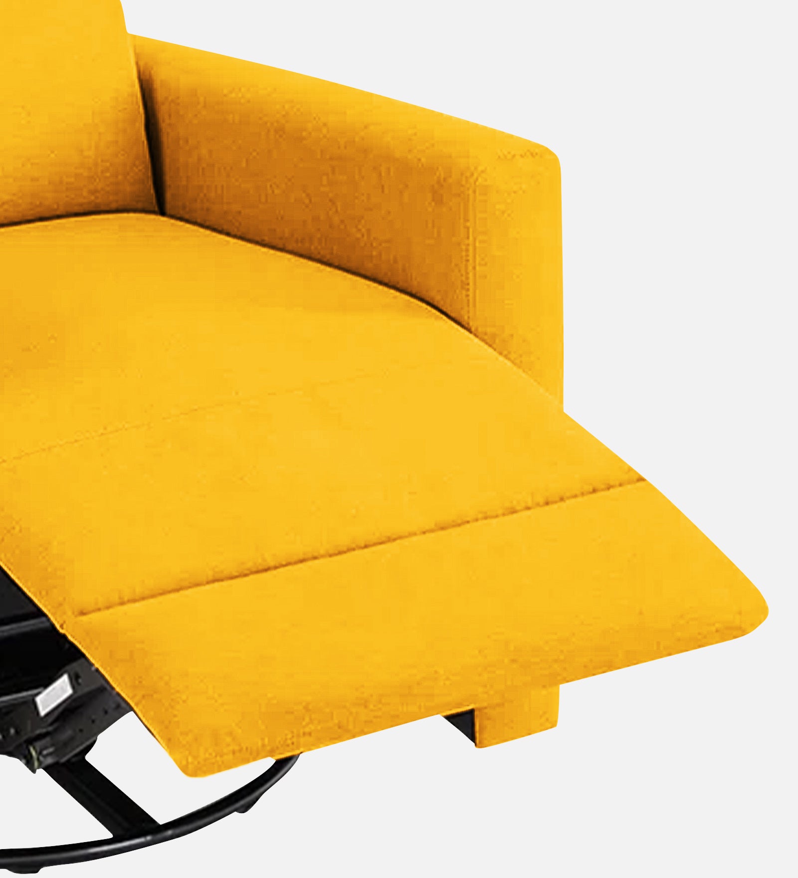 Zura Fabric 1 Seater Rotating Motorized Recliner In Bold Yellow Colour - Febonic Living