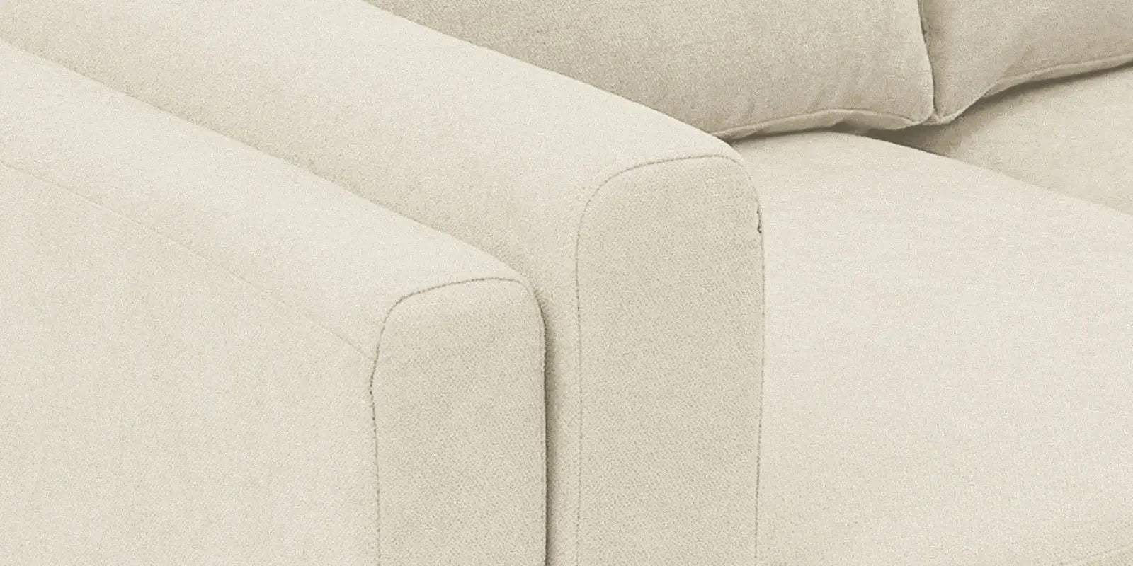 Creata Fabric RHS Sectional Sofa (3+Lounger) In Ivory Cream Colour Febonic Living
