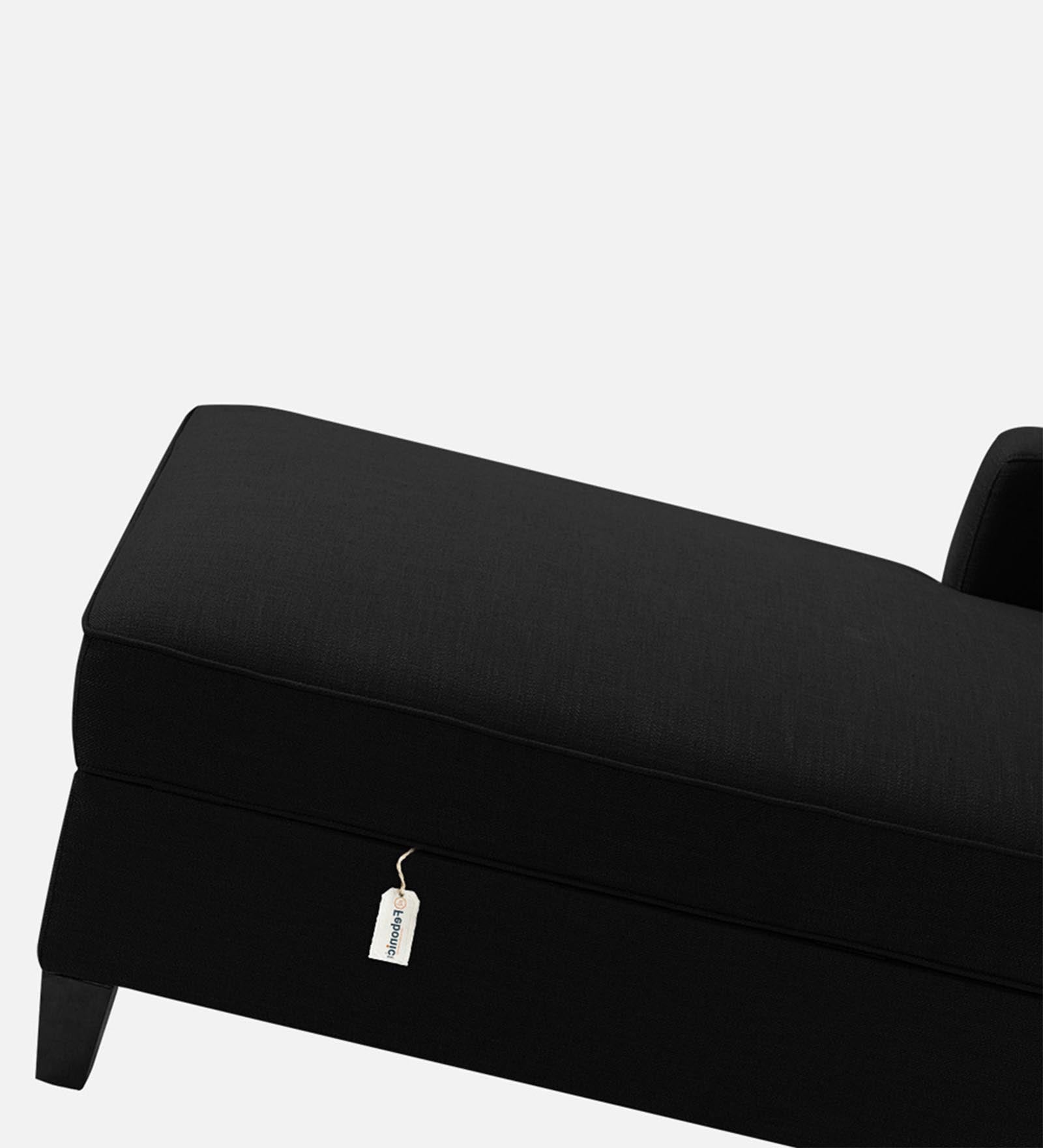 Royee Fabric LHS Chaise Lounger In Zed Black Colour With Storage - Febonic Living