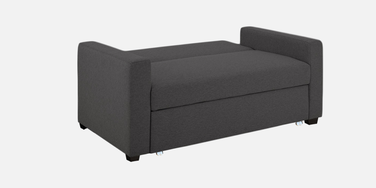 Lobby Fabric 2 Seater Pull Out Sofa Cum Bed In Charcoal Grey Colour - Febonic Living