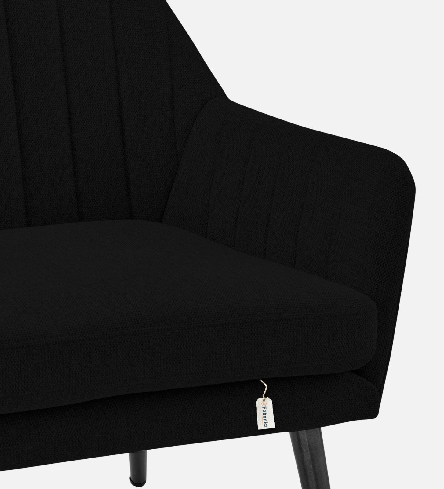 Bella Fabric Arm Chair In Zed Black Colour - Febonic Living