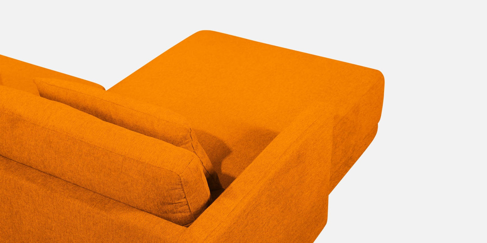 Kera Fabric RHS Sectional Sofa (3+Lounger) In Vivid Orange Colour - Febonic Living