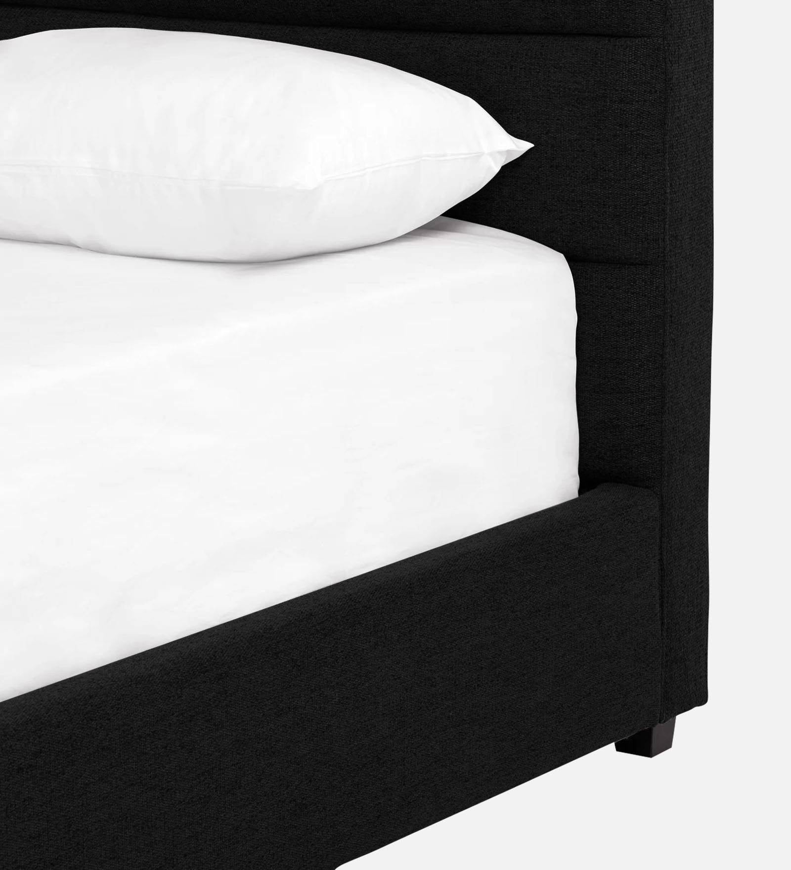 Pollen Fabric King Size Bed In Zed Black Colour - Febonic Living