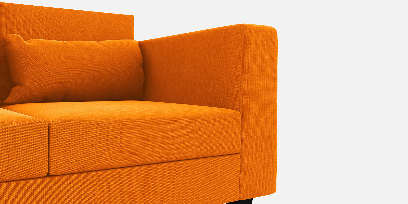 Nipul Fabric 2 Seater Sofa In Vivid Orange Colour - Febonic Living