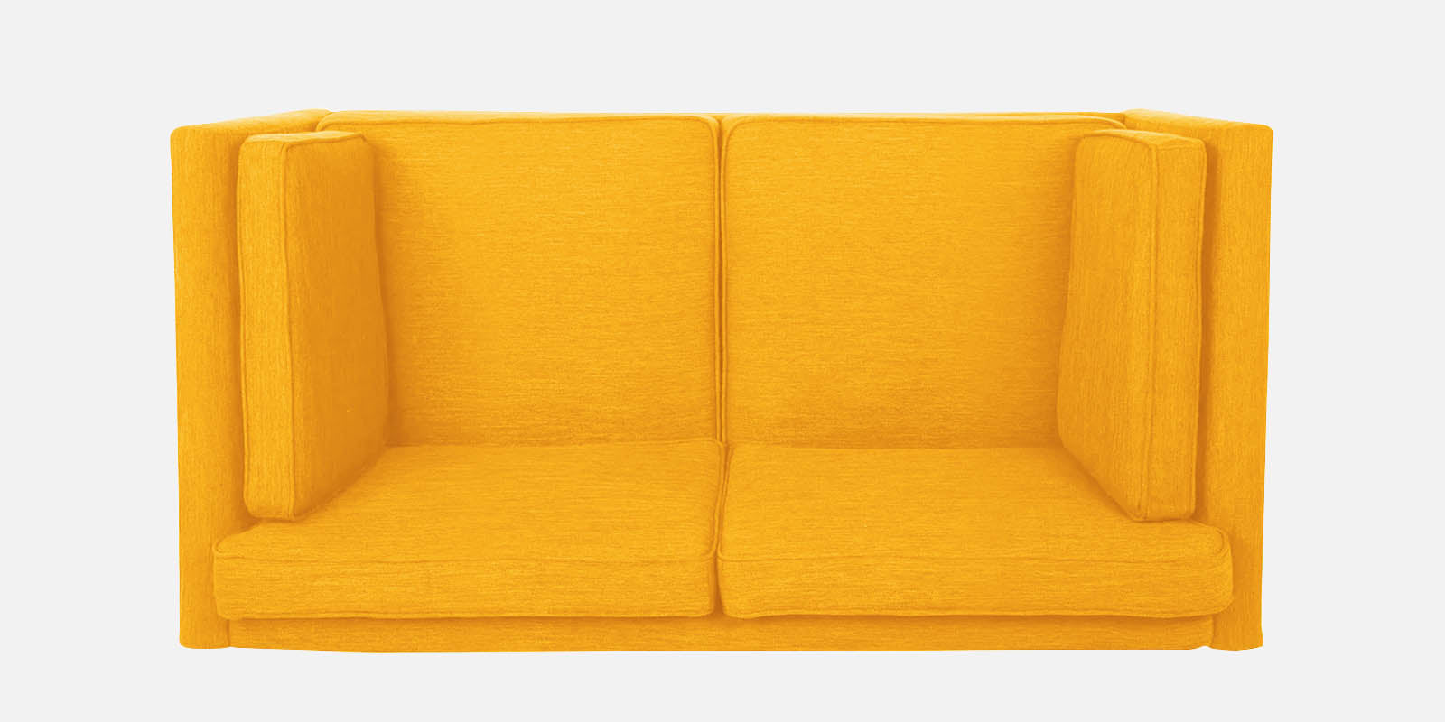 Nigar Fabric 2 Seater Sofa in Bold Yellow Colour