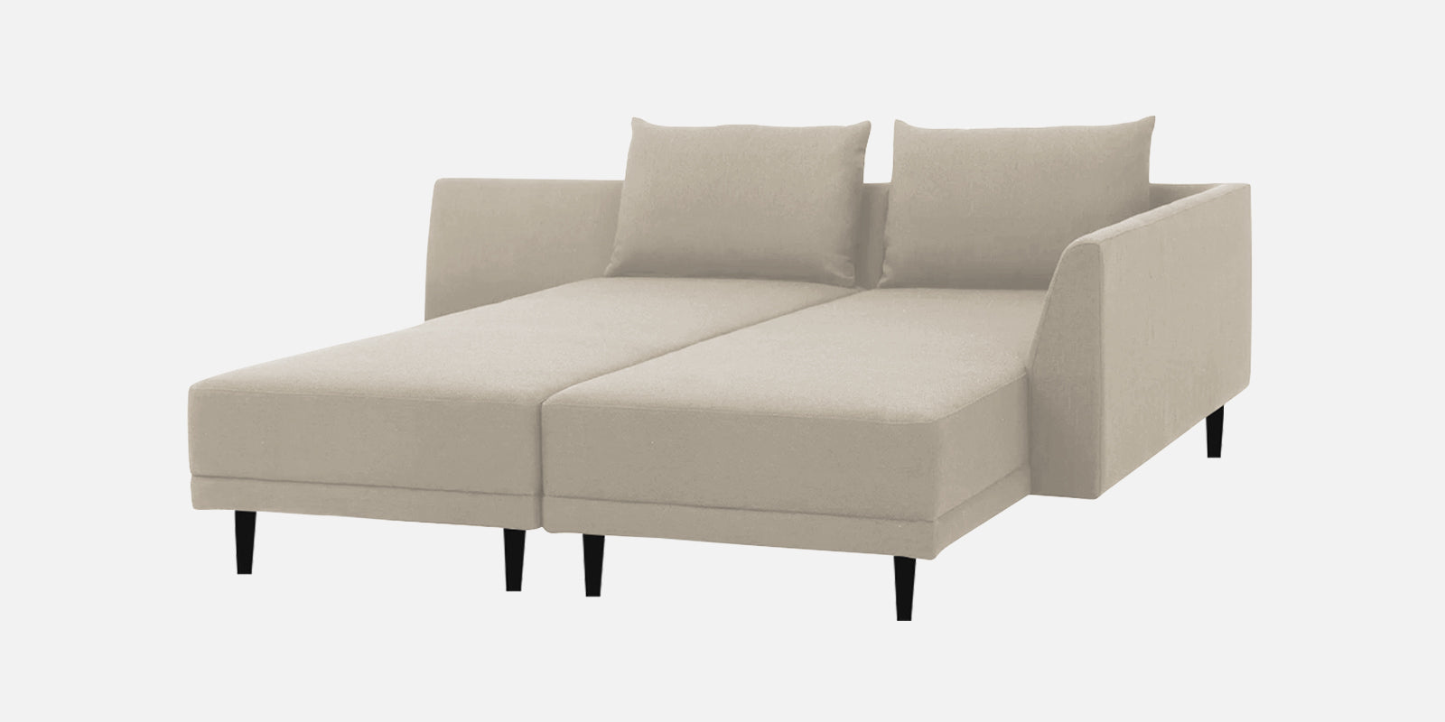 Ira Fabric LHS 6 Seater Convertible Sofa Cum Bed In Ivory Cream Colour - Febonic Living