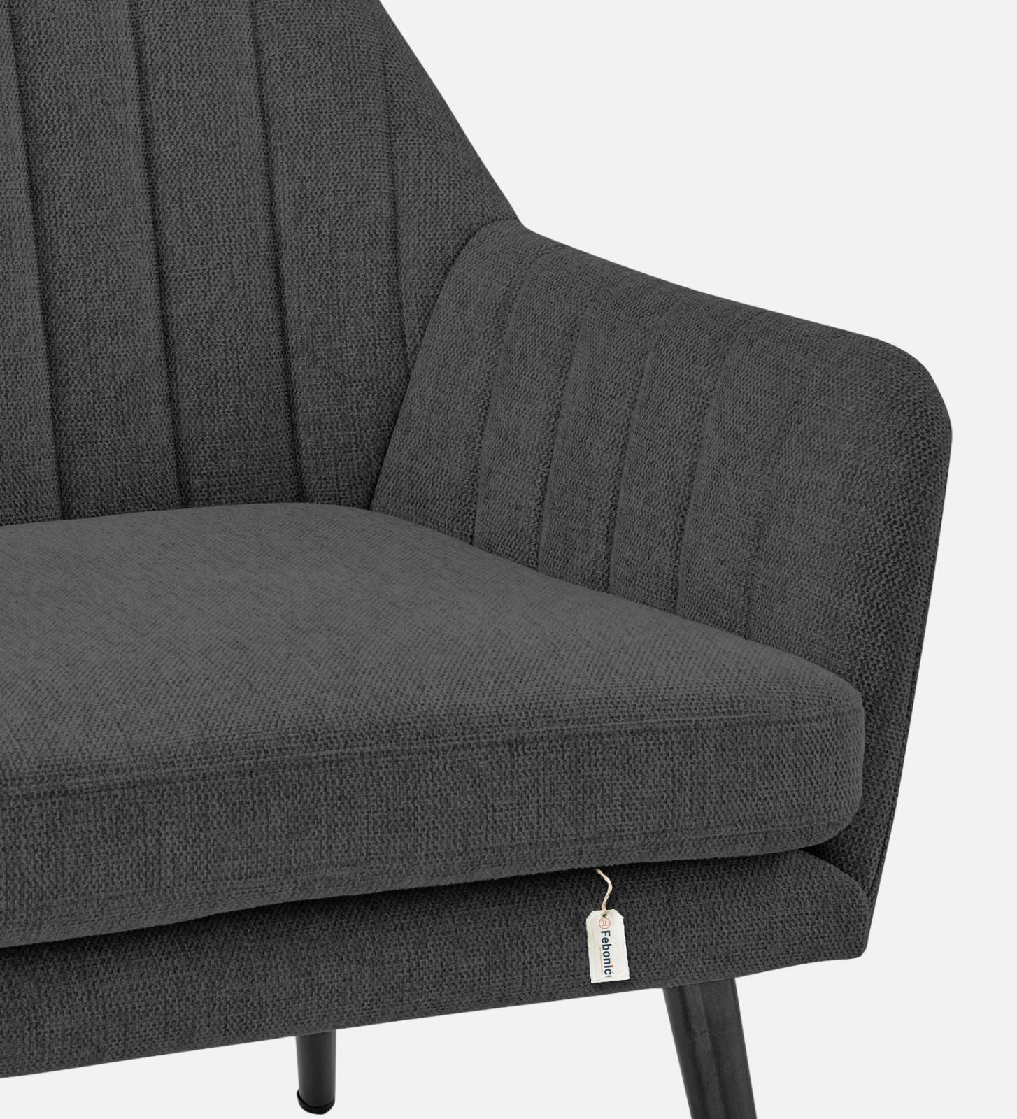 Bella Fabric Arm Chair In Charcoal Grey Colour - Febonic Living