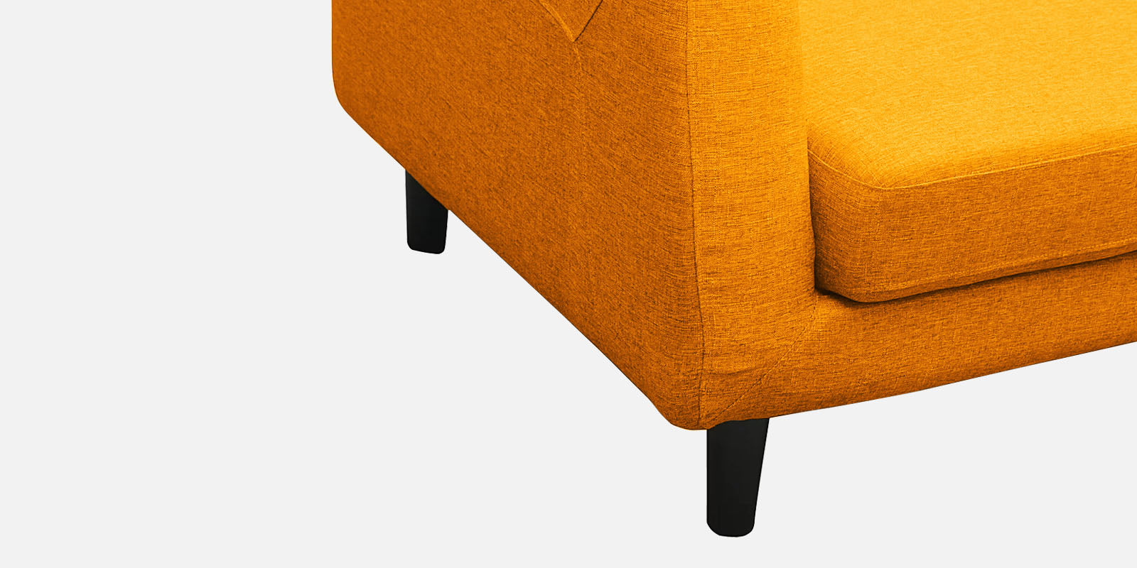 Natasha Velvet LHS Sectional Sofa (3+Lounger) In Saffron Yellow Colour - Febonic Living