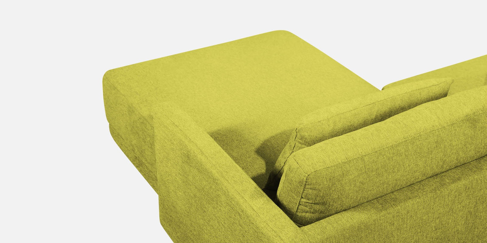 Kera Fabric RHS Sectional Sofa (3+Lounger) In Parrot Green Colour - Febonic Living