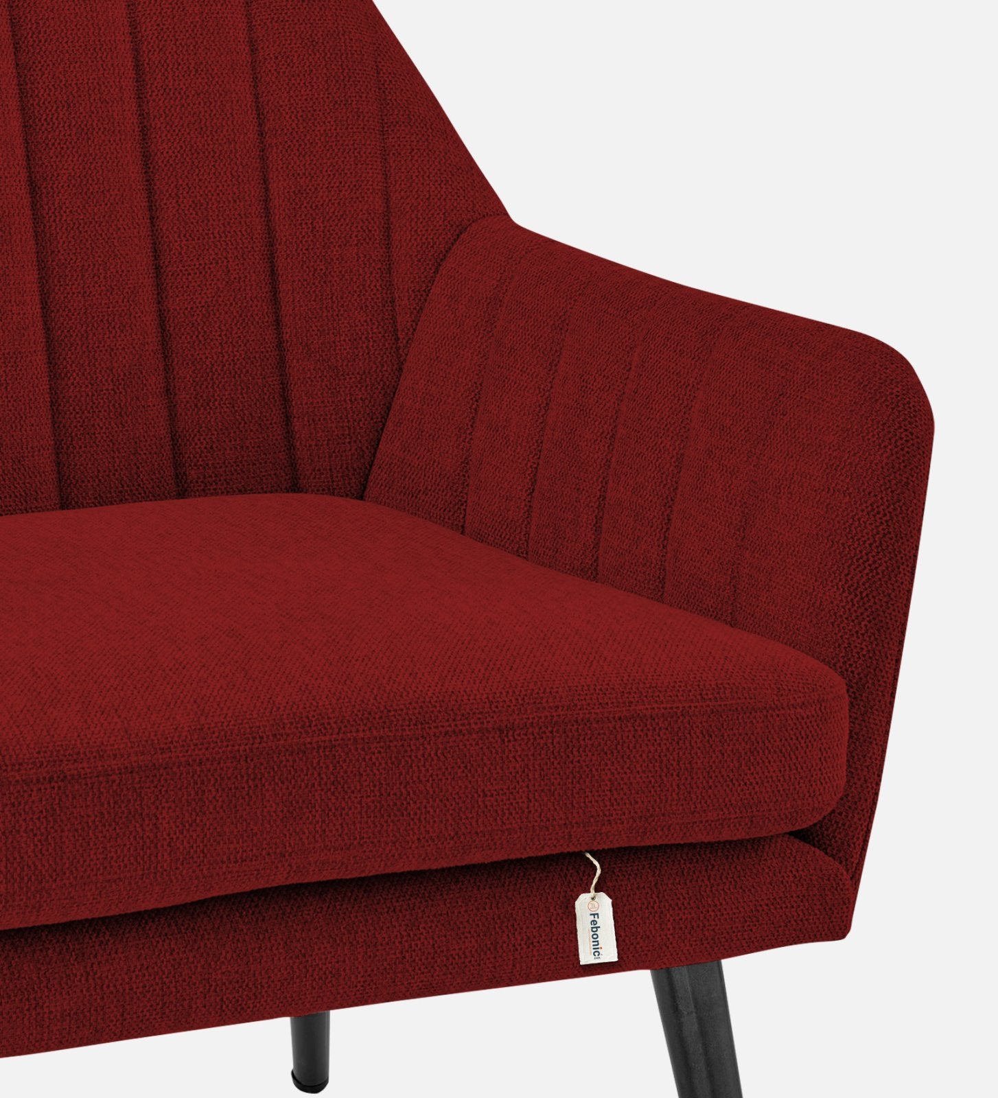 Bella Fabric Arm Chair In Blood Maroon Colour - Febonic Living
