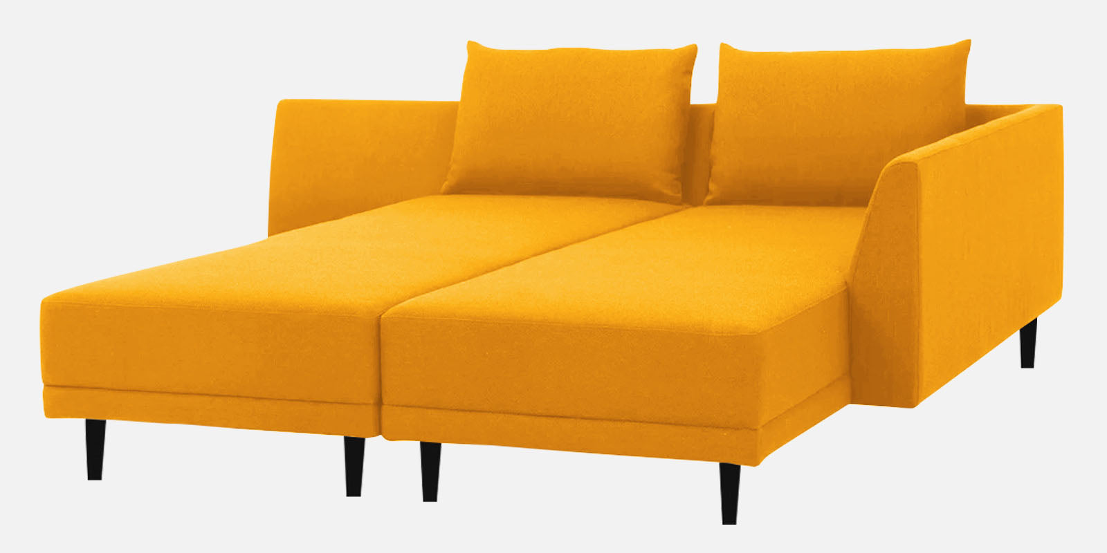 Ira Fabric LHS 6 Seater Convertible Sofa Cum Bed In Bold Yellow Colour - Febonic Living