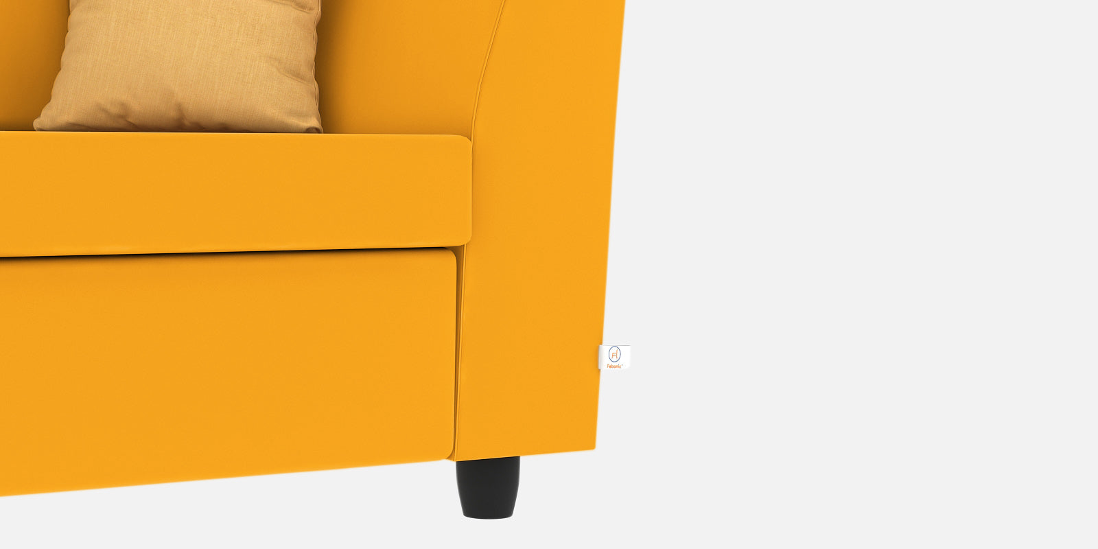 Nestin Velvet 2 Seater Sofa In Safforn Yellow Colour - Febonic Living