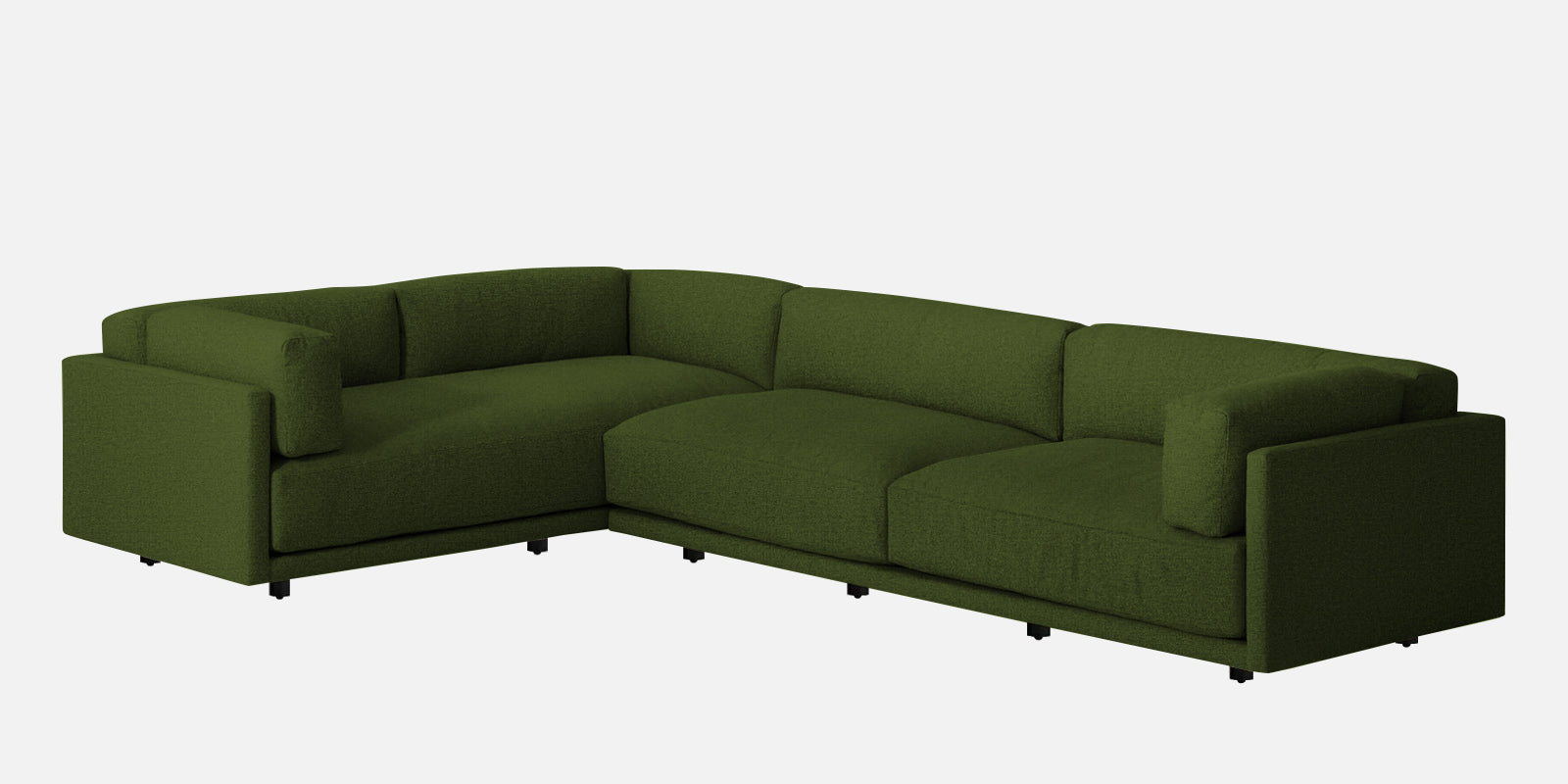 Nixon Fabric 6 Seater LHS Corner Sofa In Olive Green Colour - Febonic Living