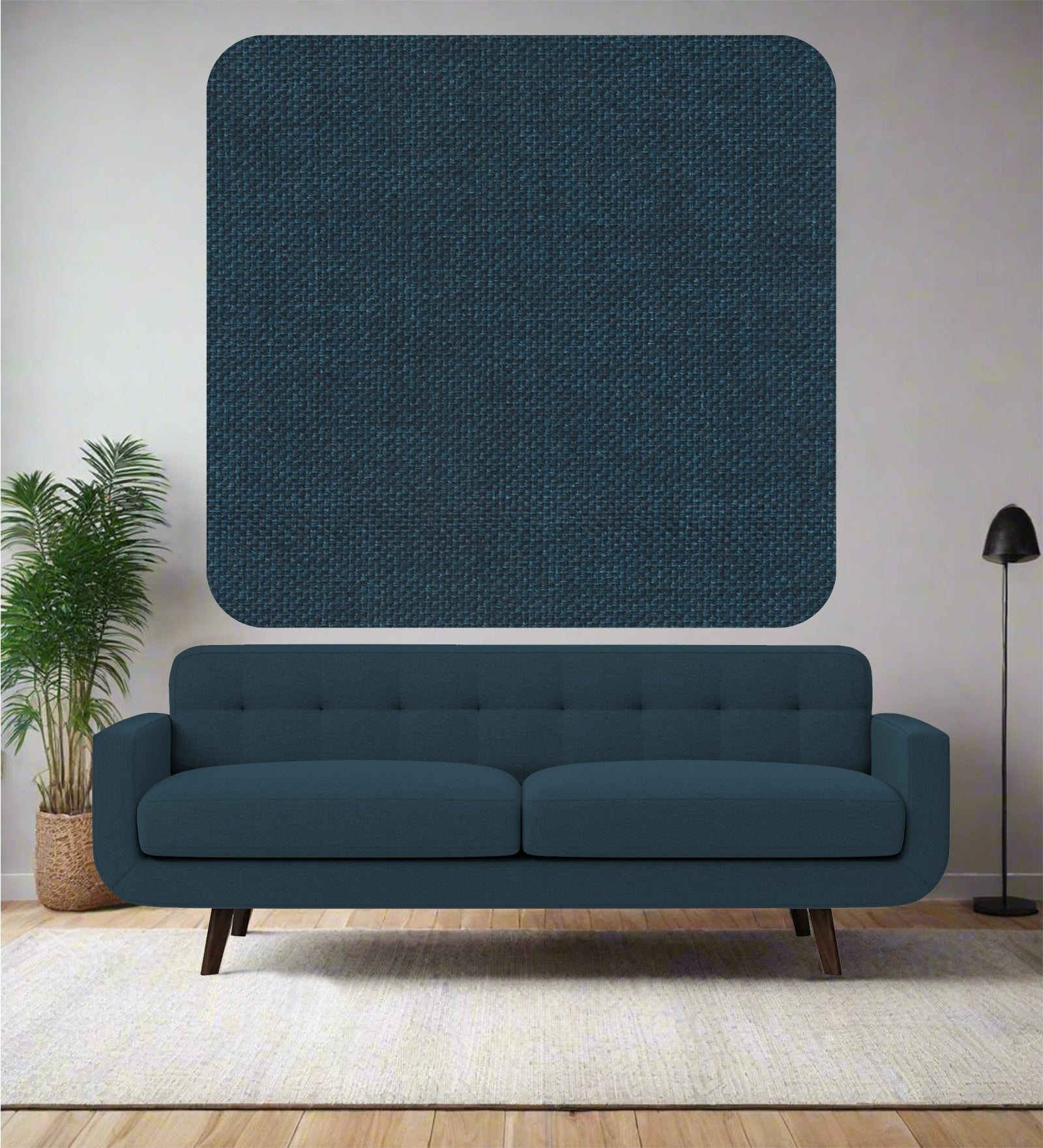 Cool Blue Crypto Poly Cotton Fabric