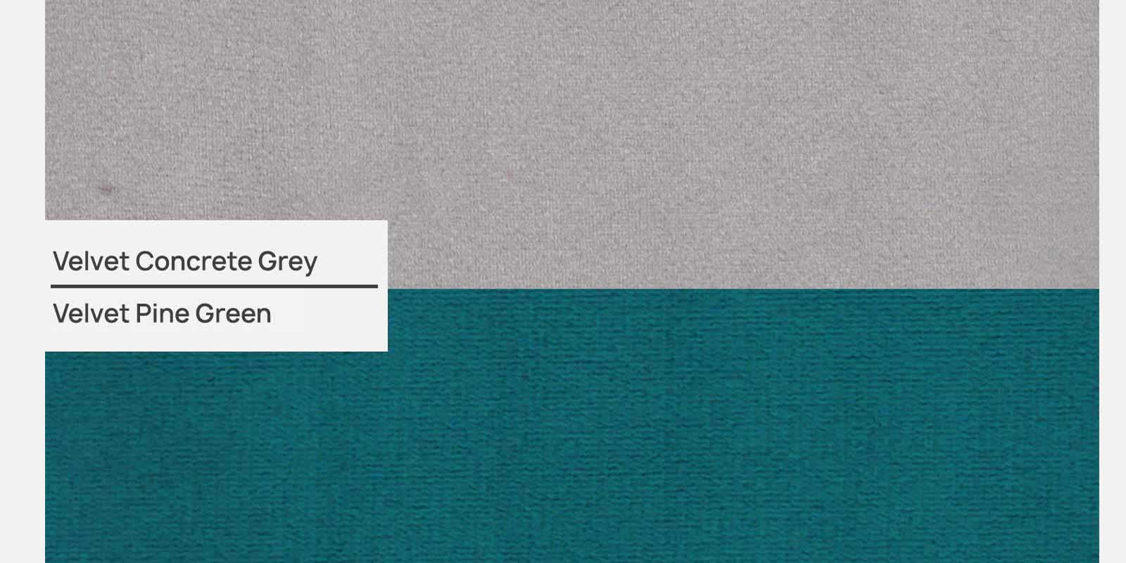 Jordan Velvet 2 Seater Sofa In PineGreen And Concreate Grey Colour - Febonic Living