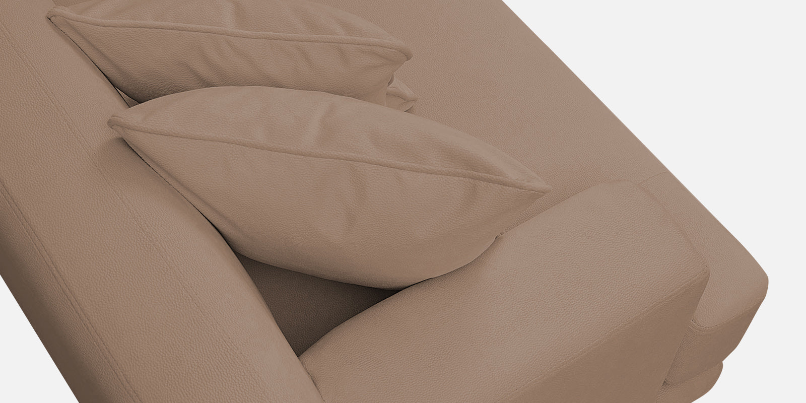 Woody Fabric LHS Sectional Sofa (3+Lounger) In Wheat Beige Colour - Febonic Living