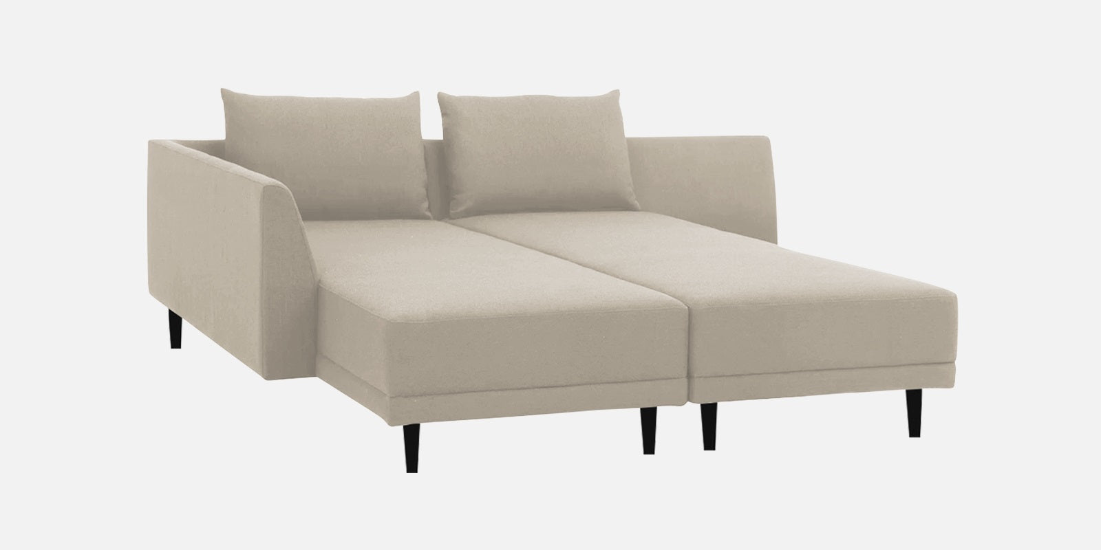 Ira Fabric RHS 6 Seater Convertible Sofa Cum Bed In Ivory Cream Colour - Febonic Living