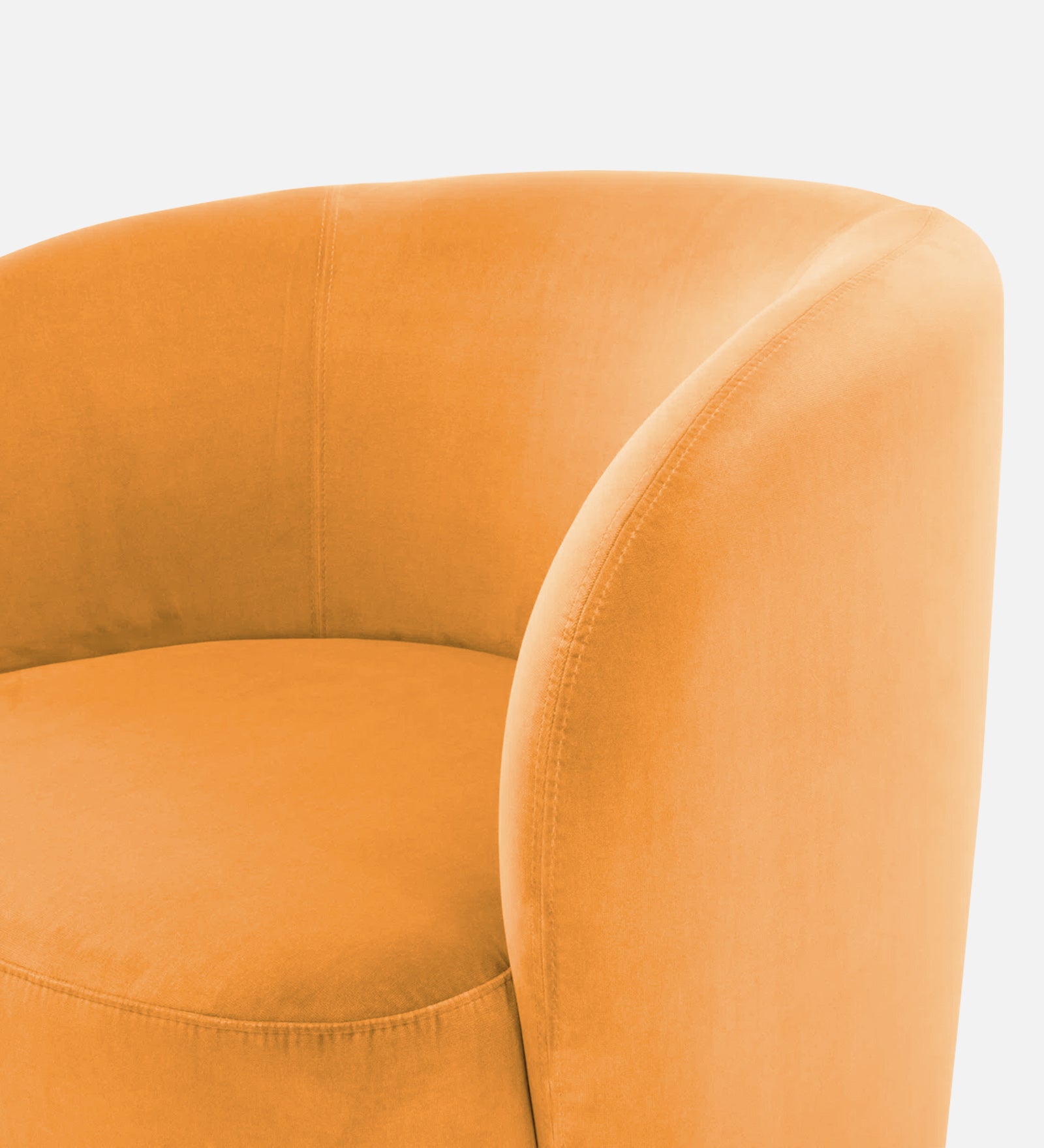Lucky Velvet Wing Chair In Tangerine Orange Colour - Febonic Living