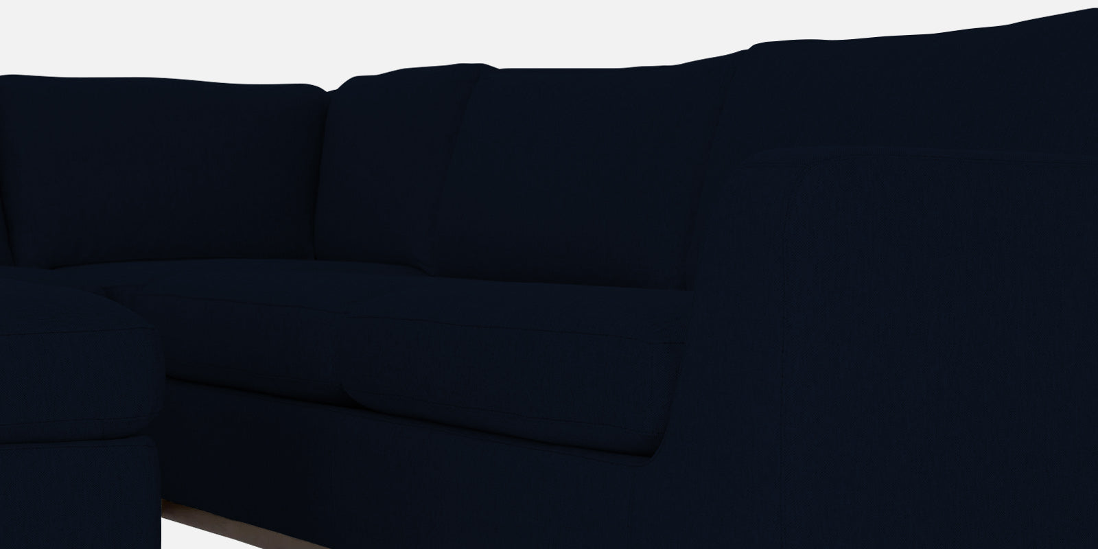 Freedom Velvet 6 Seater RHS Corner Sofa In Dark Blue Colour With Ottoman - Febonic Living