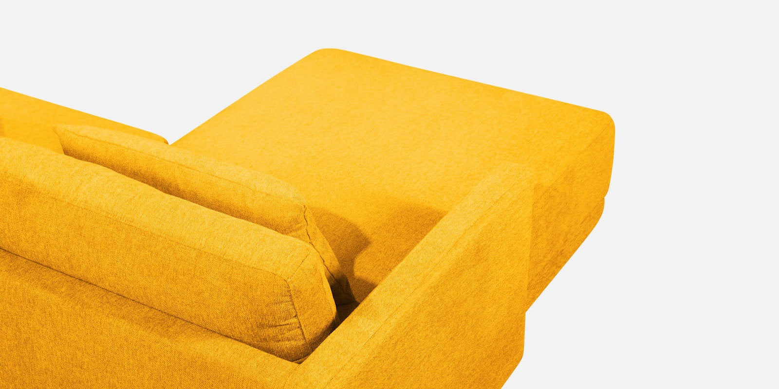 Kera Fabric RHS Sectional Sofa (3+Lounger) In Bold Yellow Colour - Febonic Living