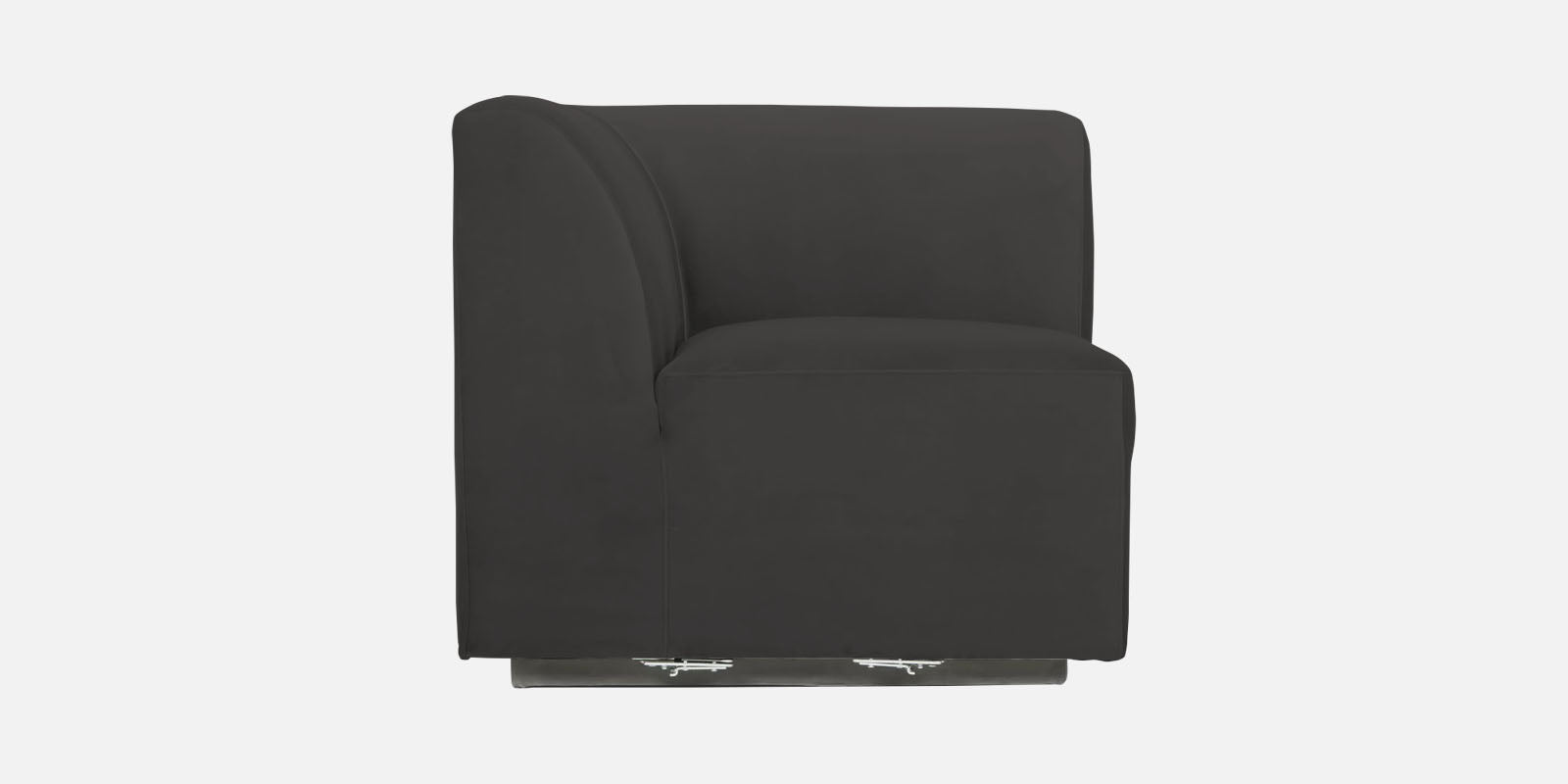 Bufa Velvet LHS Sectional Sofa In Hory Grey Colour With Ottoman - Febonic Living