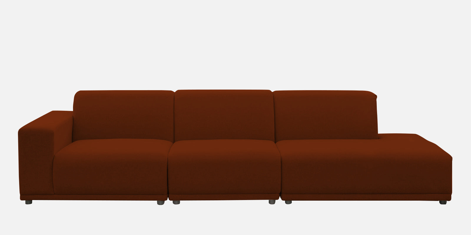 Adam Fabric RHS Sectional Sofa (3+Ottoman Lounger) In Burnt Orange Colour - Febonic Living