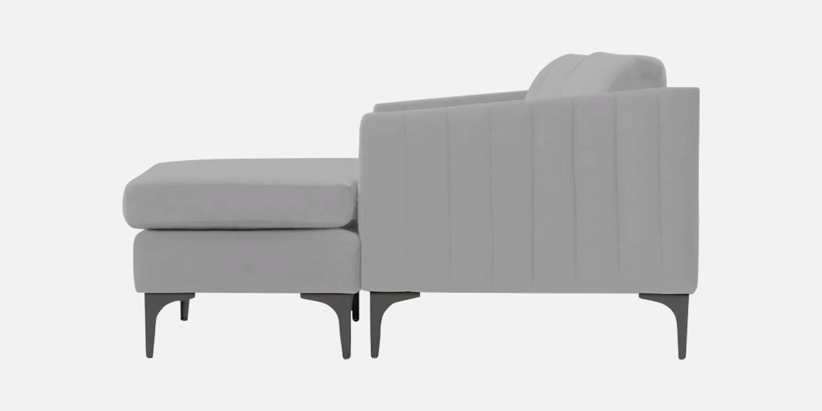 Haru Fabric RHS Sectional Sofa (3+Lounger) In Concrete Grey Colour - Febonic Living