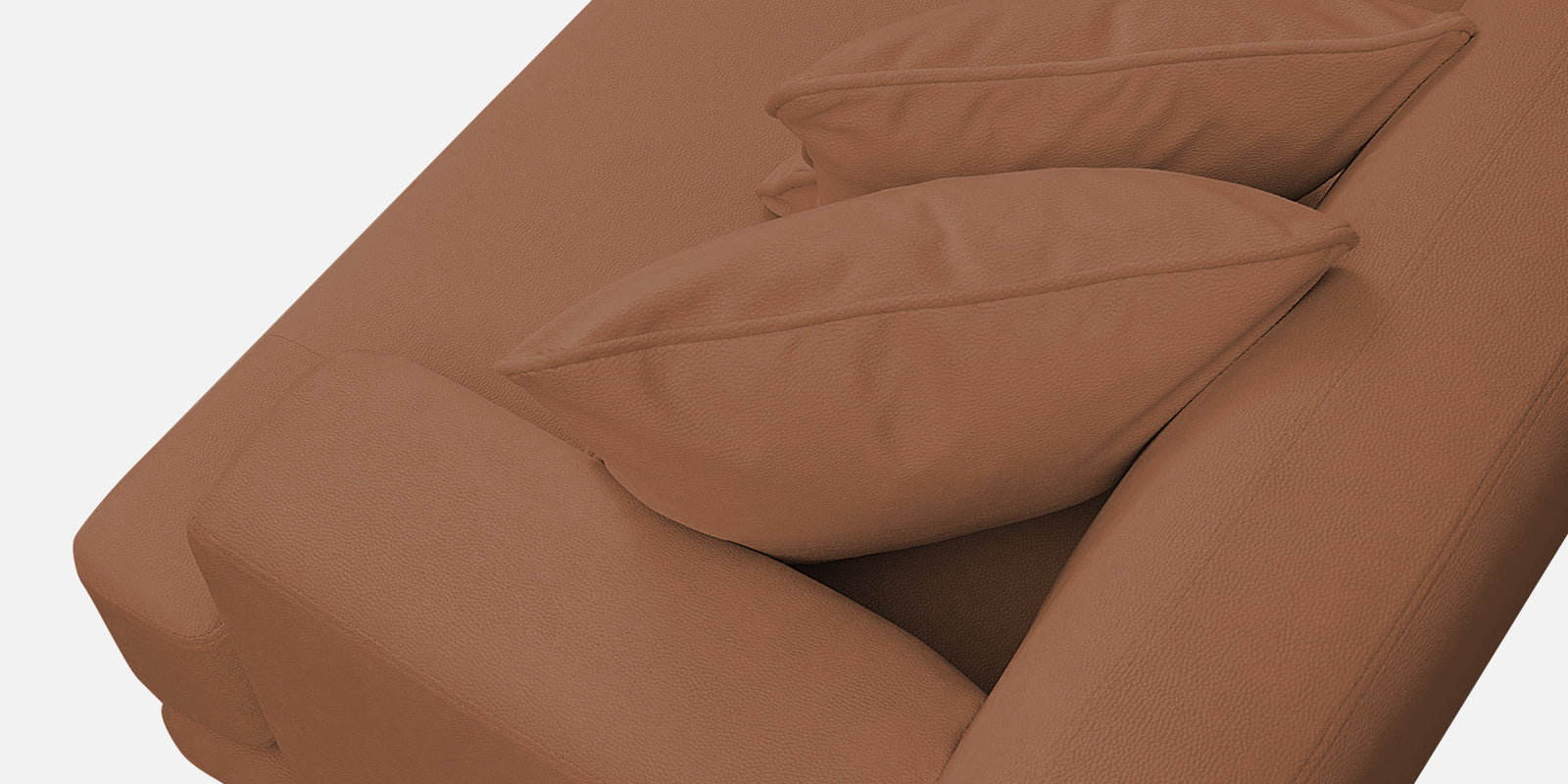 Woody Fabric RHS Sectional Sofa (3+Lounger) In Caramel Beige Colour - Febonic Living