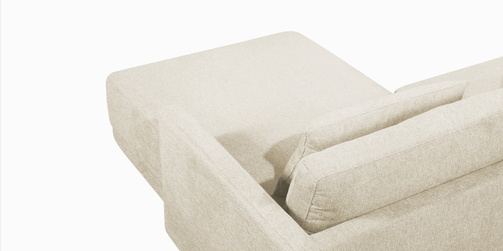 Kera Fabric LHS Sectional Sofa (3+Lounger) In Ivory Cream Colour - Febonic Living