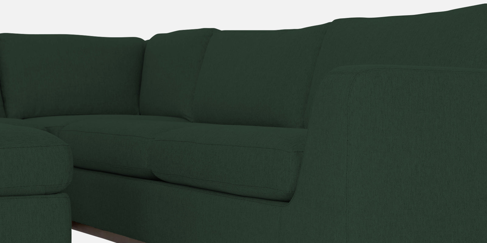 Freedom Velvet 6 Seater RHS Corner Sofa In Amazon Green Colour With Ottoman - Febonic Living