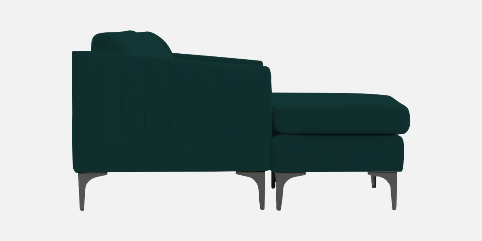 Haru Fabric LHS Sectional Sofa (3+Lounger) In Forest Green Colour - Febonic Living