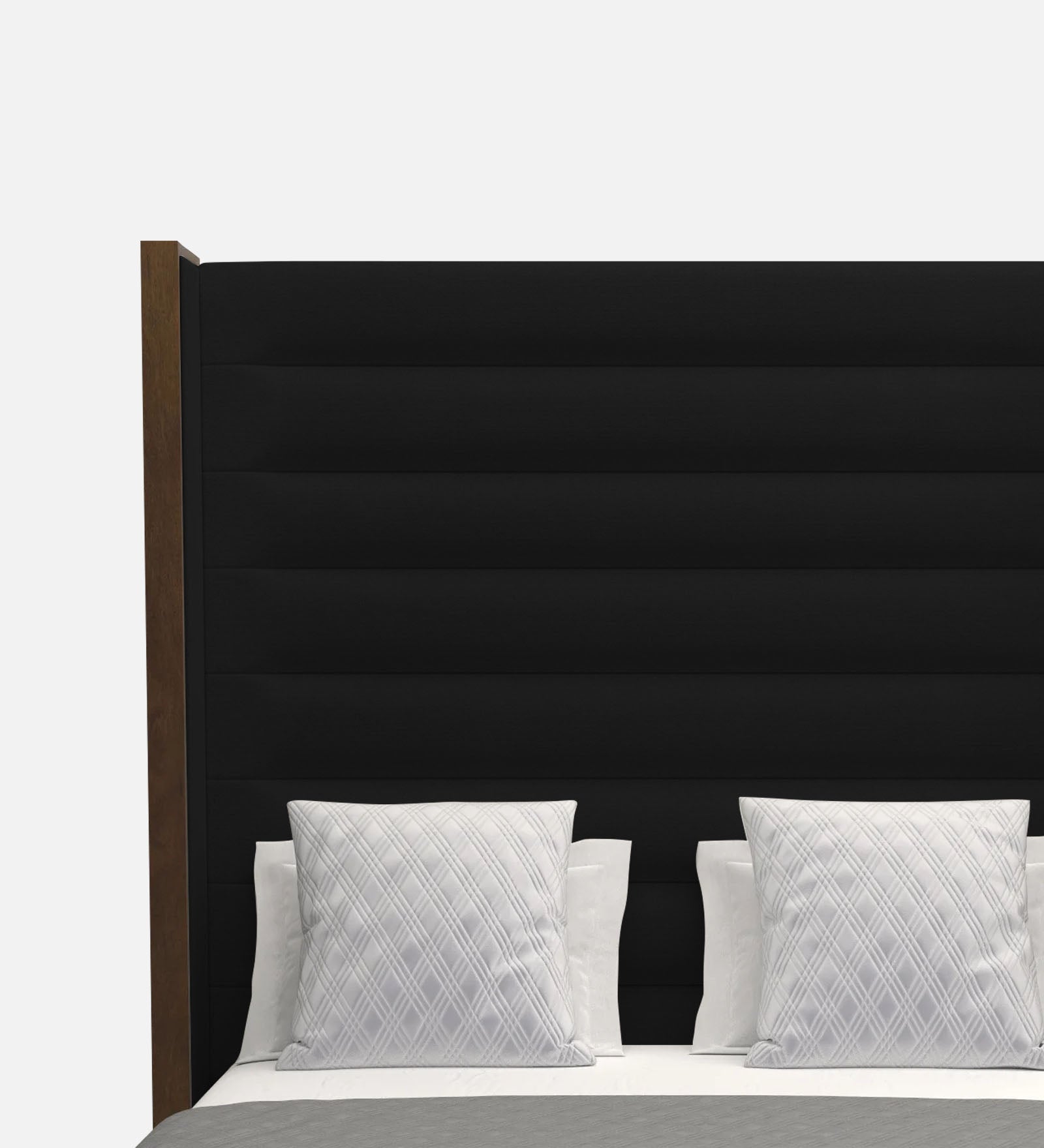 Sunny Fabric King Size Bed In Zed Black Colour - Febonic Living