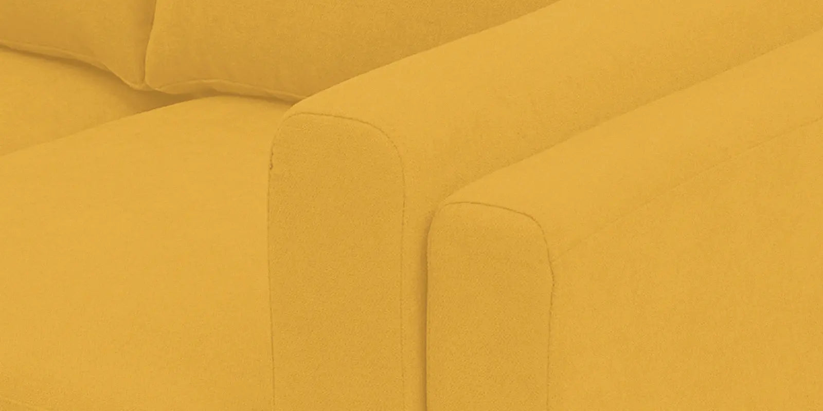 Creata Fabric LHS Sectional Sofa (3+Lounger) In Bold Yellow Colour Febonic Living