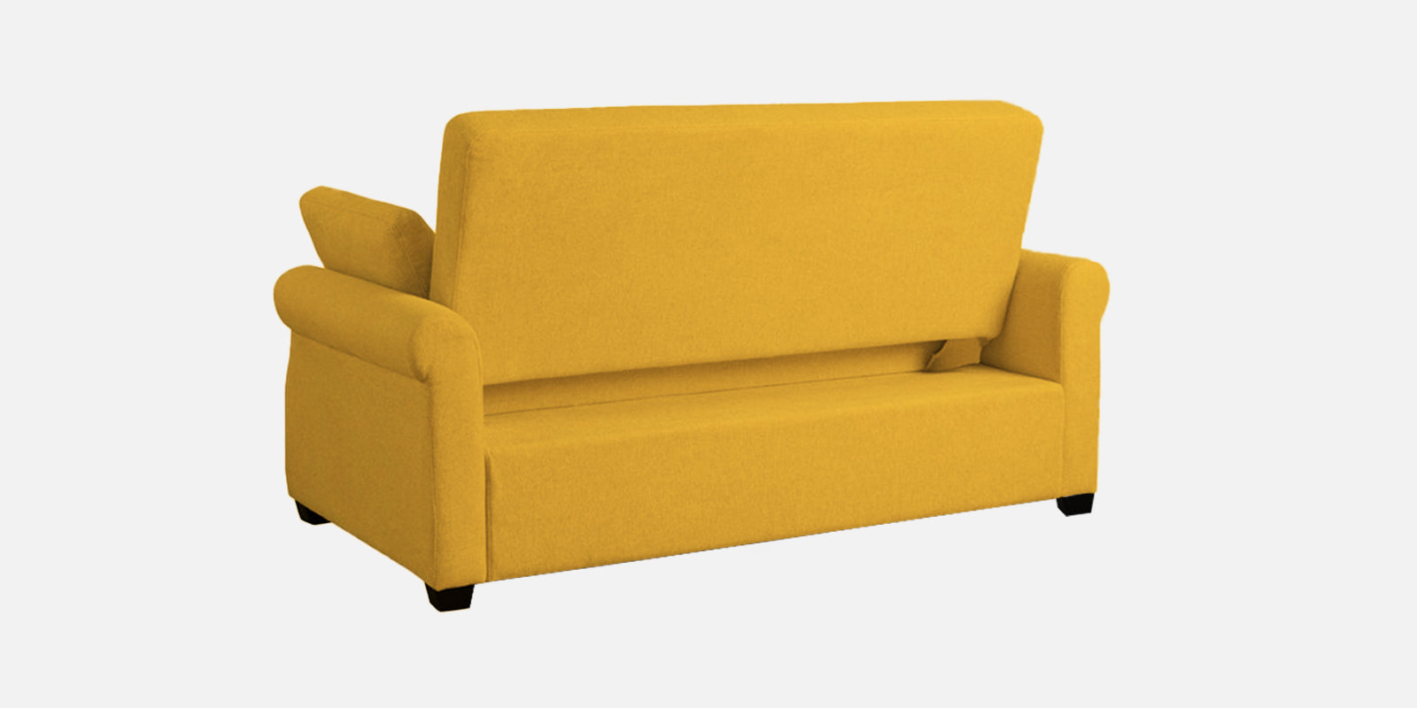 Fornia Fabric 3 Seater Pull Out Sofa Cum Bed In Bold Yellow Colour - Febonic Living