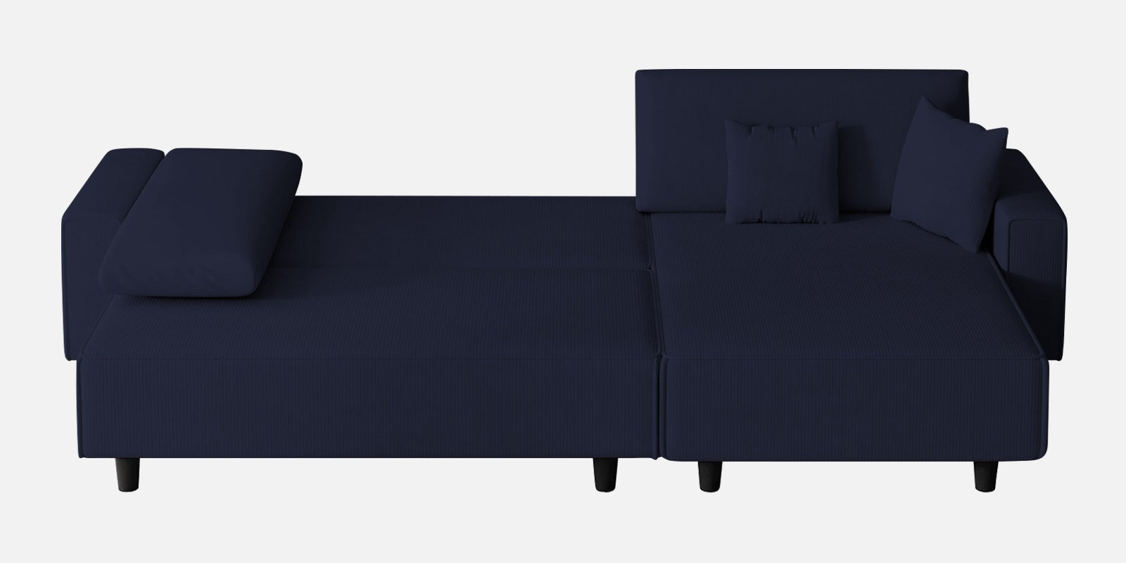 Peach Fabric LHS 6 Seater Sofa Cum Bed With Storage In Royal Blue Colour - Febonic Living