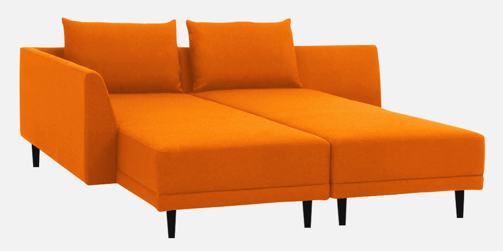 Ira Fabric RHS 6 Seater Convertible Sofa Cum Bed In Vivid Orange Colour - Febonic Living