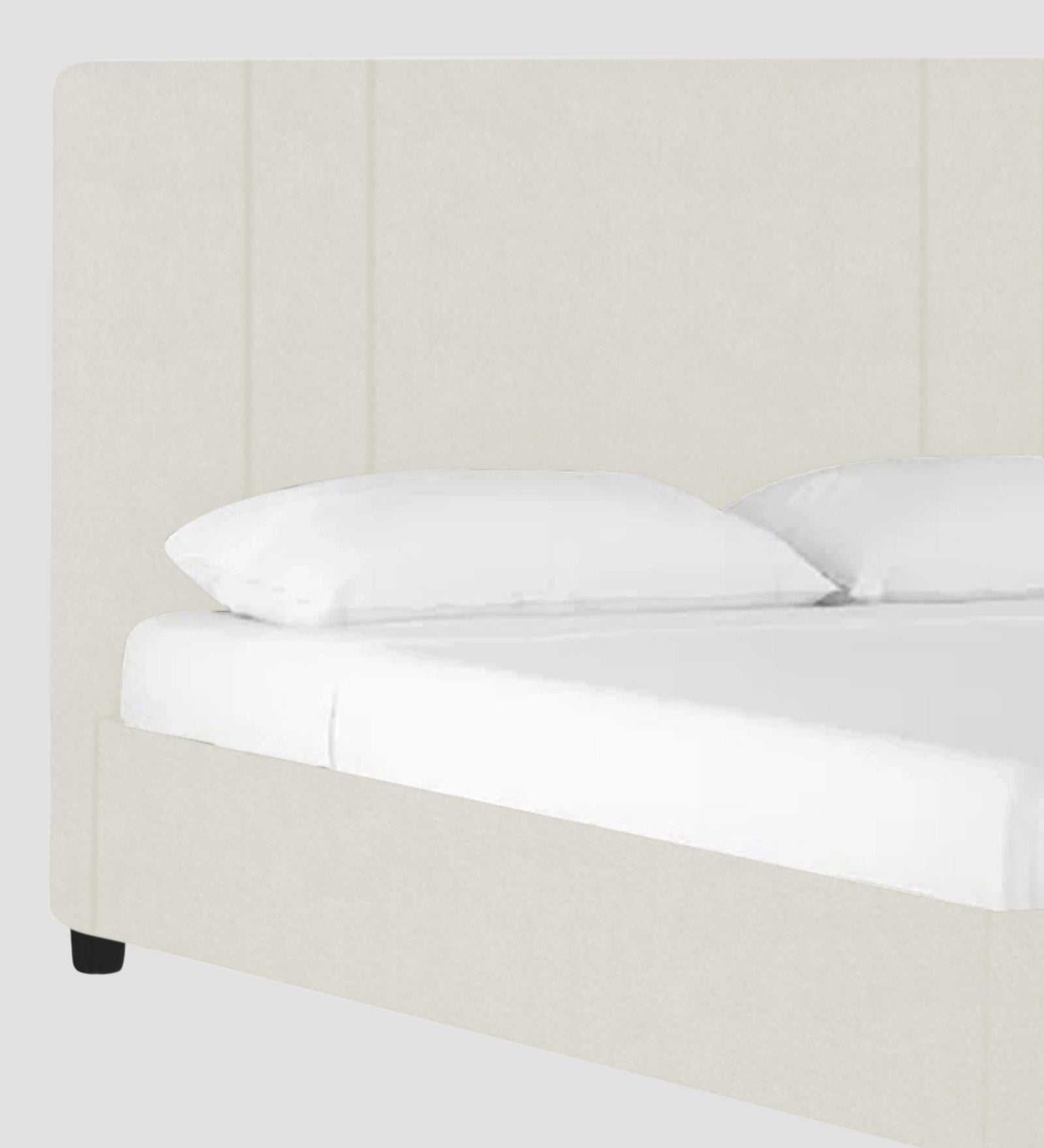 Asyra Velvet Queen Bed in Warm White Colour With Box Storage - Febonic Living