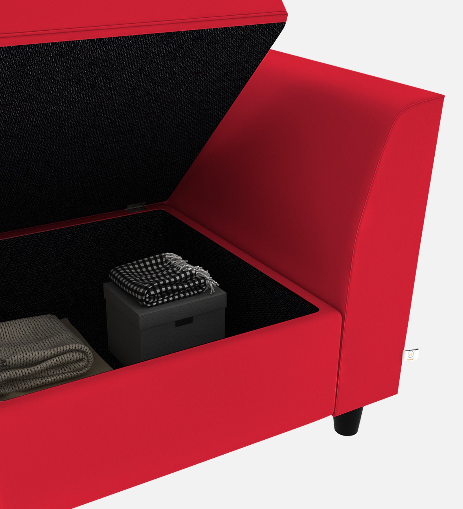 Bristo Velvet 1 Seater Sofa In Ox Blood Maroon Colour With Storage - Febonic Living