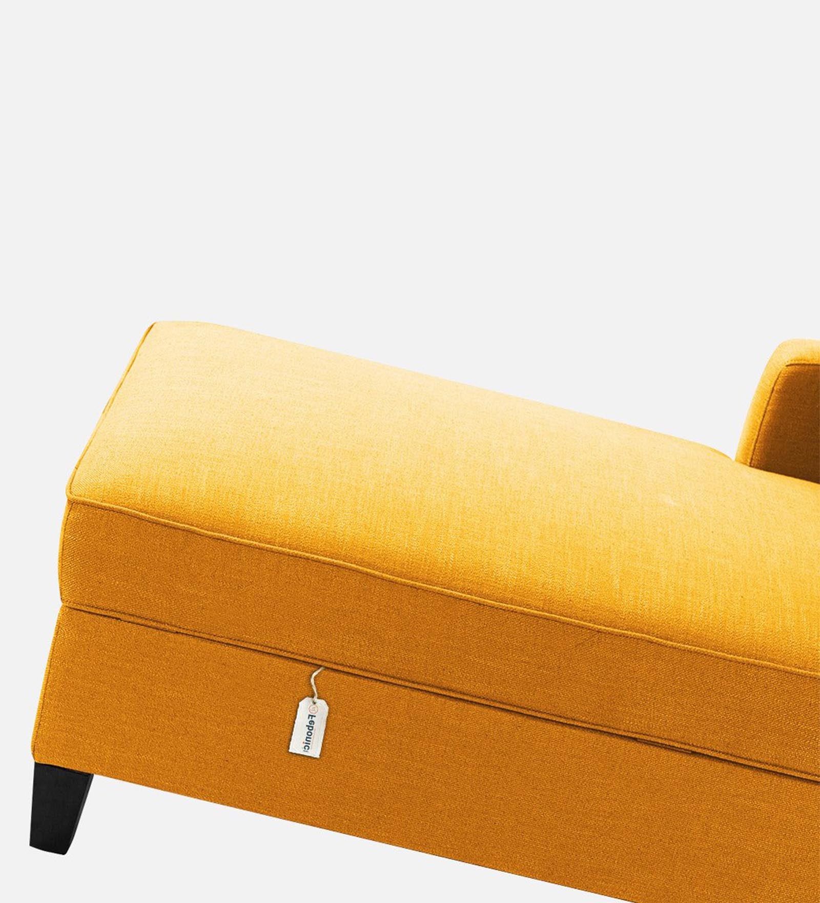 Royee Fabric LHS Chaise Lounger In Bold Yellow Colour With Storage - Febonic Living