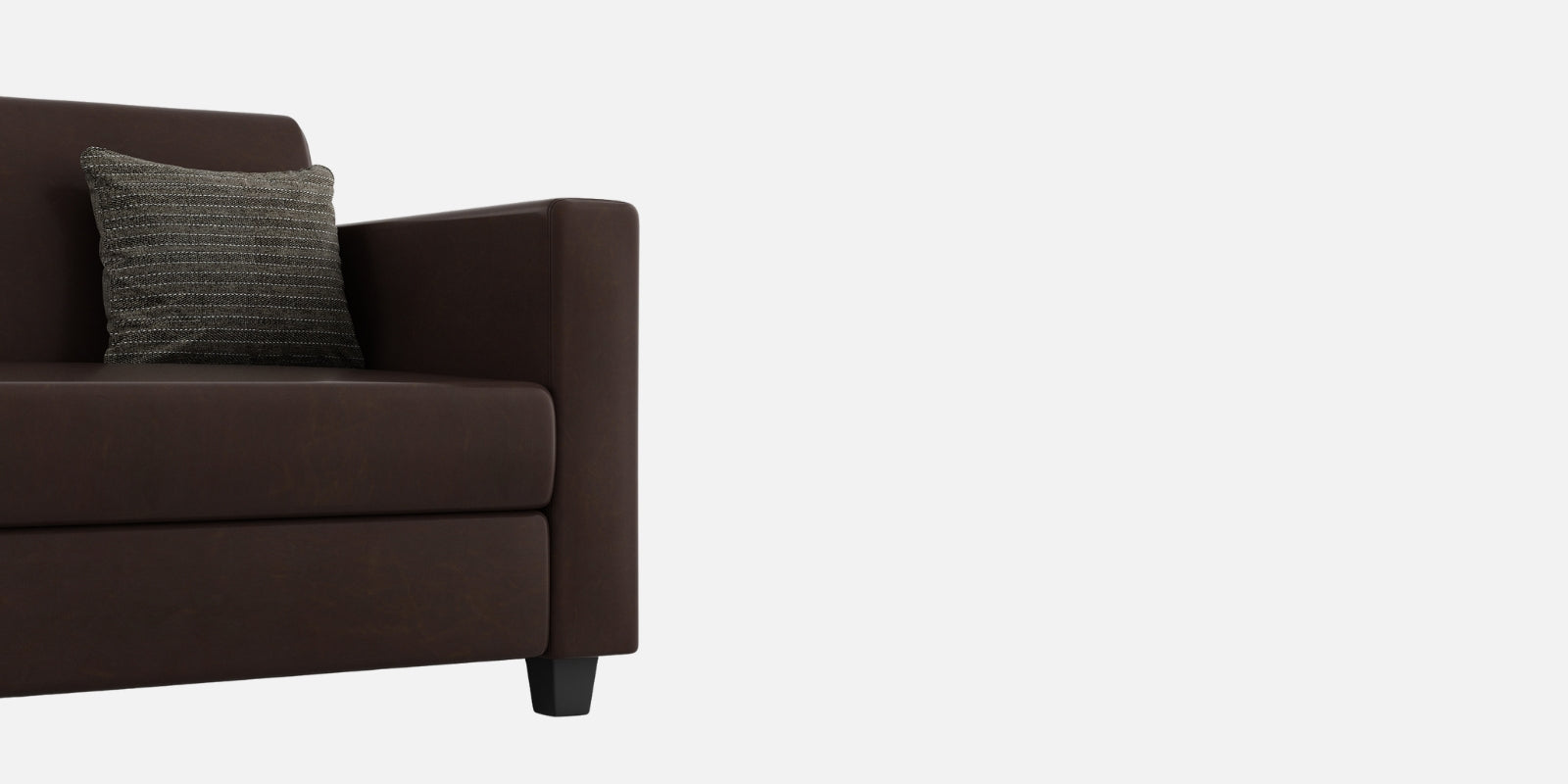 Baley Leatherette 3 Seater Sofa In Dark Brown Colour - Febonic Living