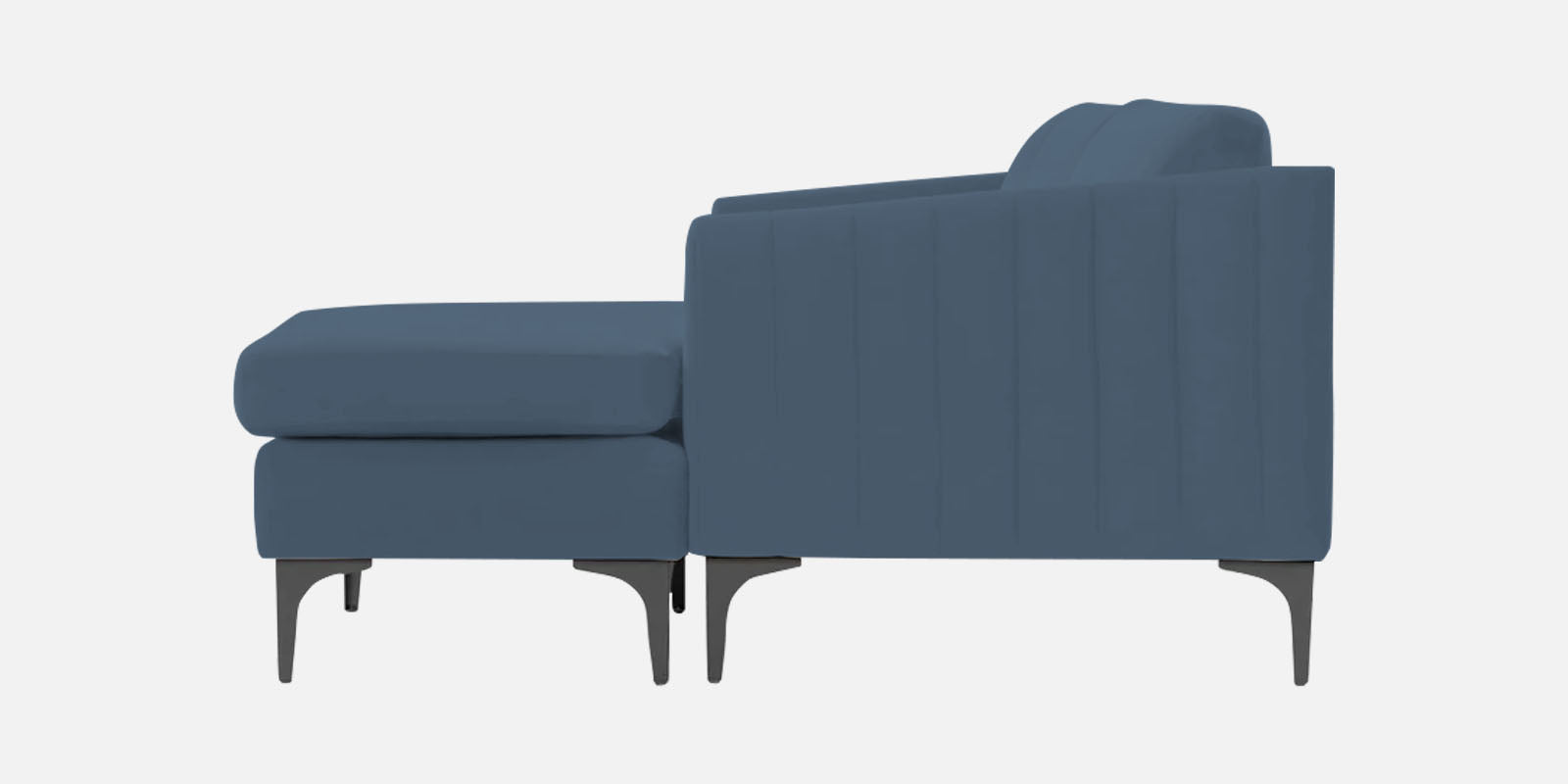 Haru Fabric RHS Sectional Sofa (3+Lounger) In Oxford Blue Colour - Febonic Living