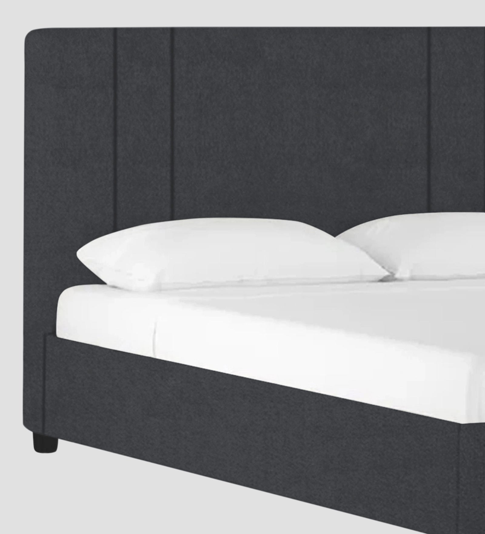 Asyra Velvet Queen Size Bed in Davy Grey Colour With Box Storage - Febonic Living