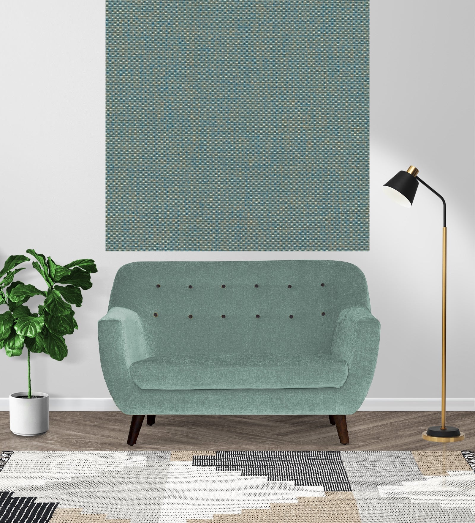 Omega Poly Cotton Fabric Suka Blue Colour