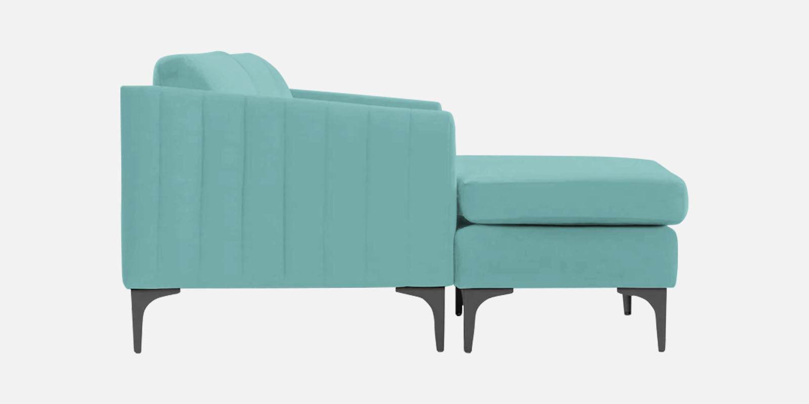 Haru Fabric LHS Sectional Sofa (3+Lounger) In Barmunda Aqua Colour - Febonic Living