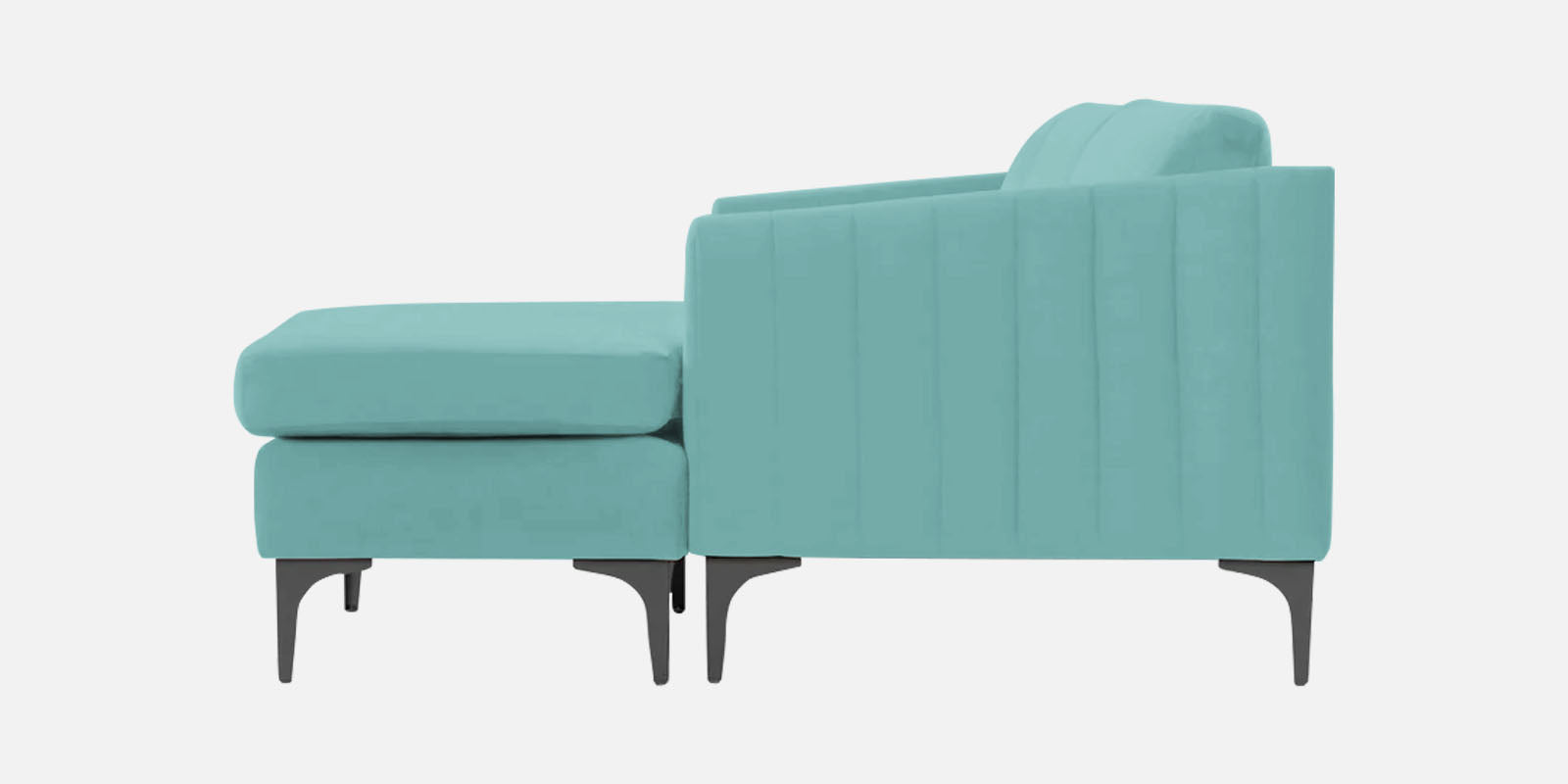 Haru Fabric RHS Sectional Sofa (3+Lounger) In Barmunda Aqua Colour - Febonic Living