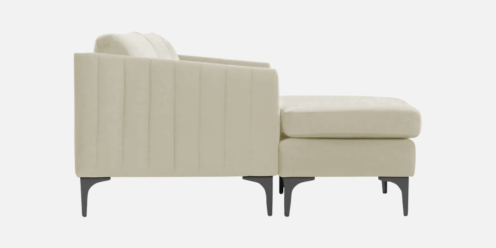 Haru Fabric LHS Sectional Sofa (3+Lounger) In Warm White Colour - Febonic Living