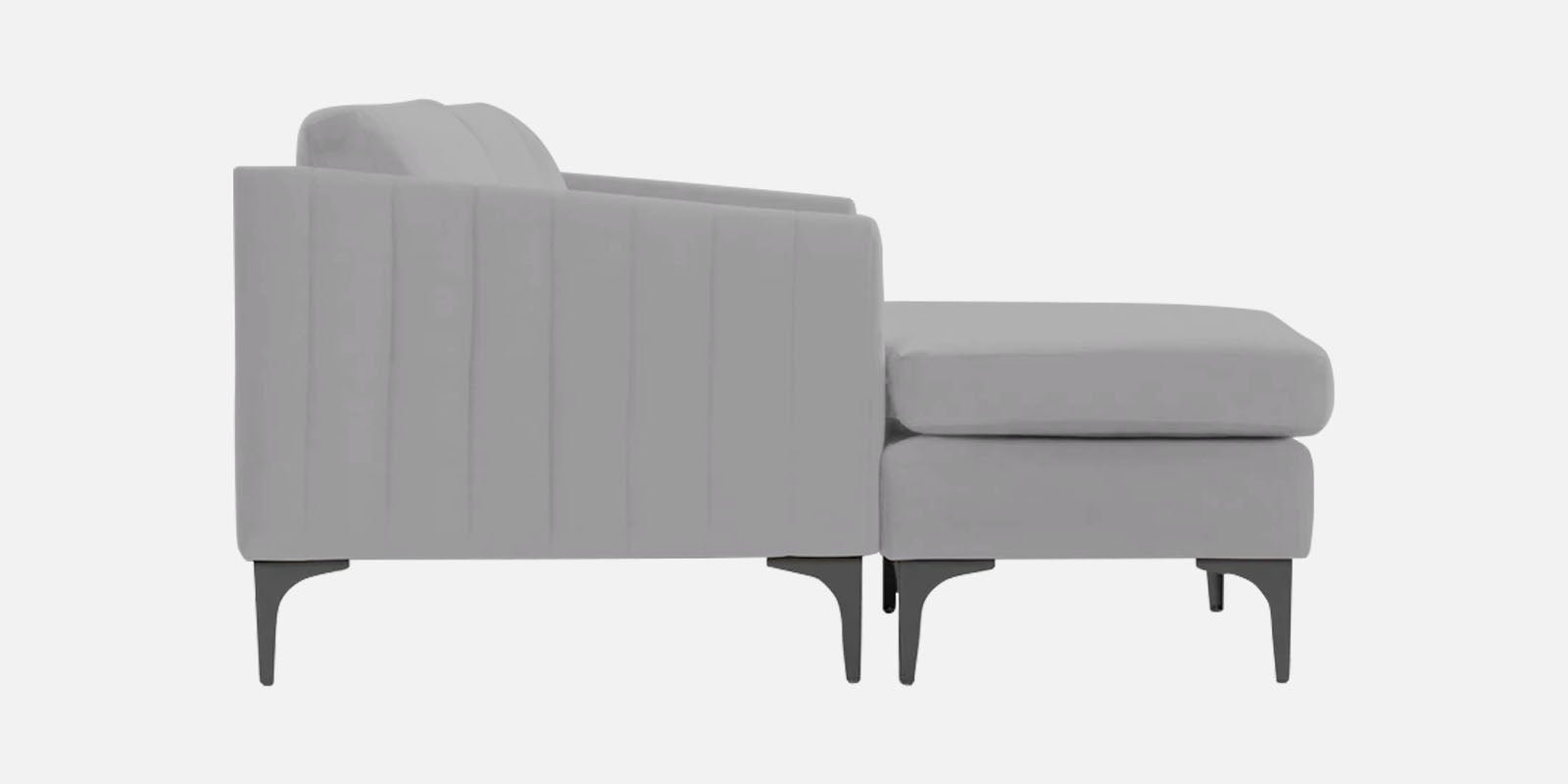 Haru Fabric LHS Sectional Sofa (3+Lounger) In Concrete Grey Colour - Febonic Living