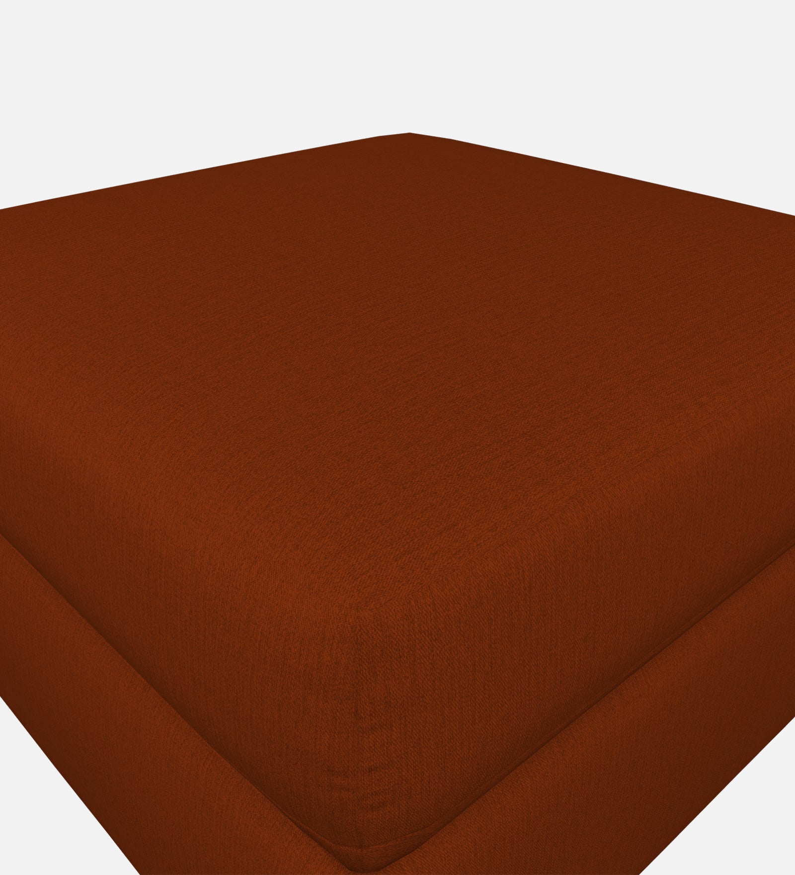 Penny Fabric Ottoman In Burnt Orange Colour With Storage - Febonic Living