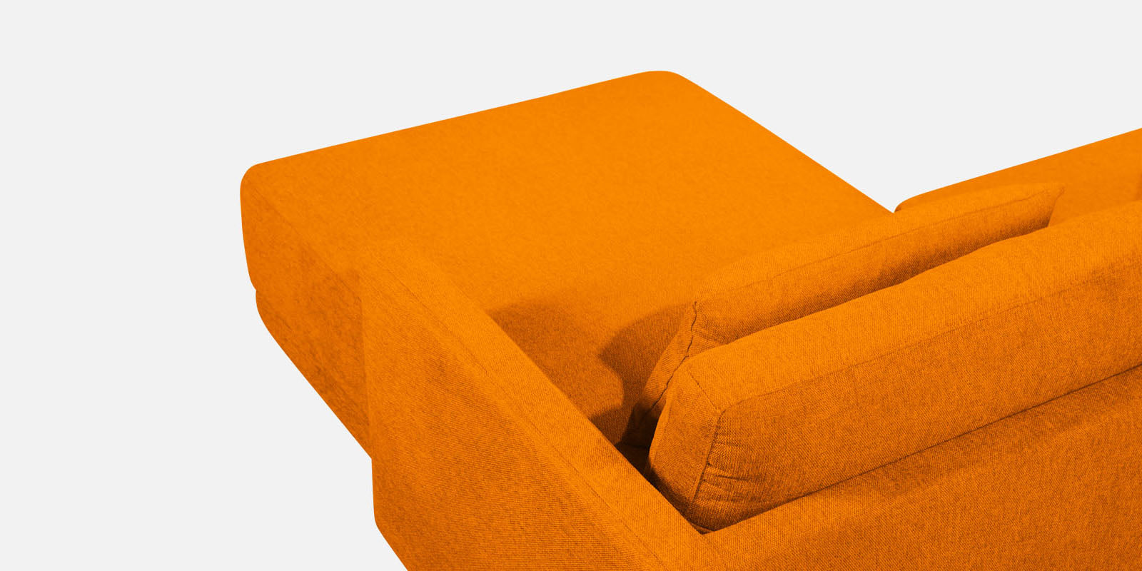 Kera Fabric LHS Sectional Sofa (3+Lounger) In Vivid Orange Colour - Febonic Living
